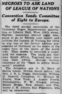 Clipping from the New York Herald, August 3, 1922, p. 22. 